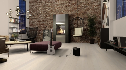 Boen Andante Ash Engineered Flooring, White Stained, Live Pure Lacquered, 138x3.5x14mm Image 3