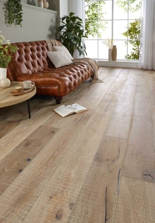 Blanko Budget Huelva, Engineered Oak Flooring, Smoked Grey, Saw Mark, Distressed & Oiled, 220x15x1900mm Image 4