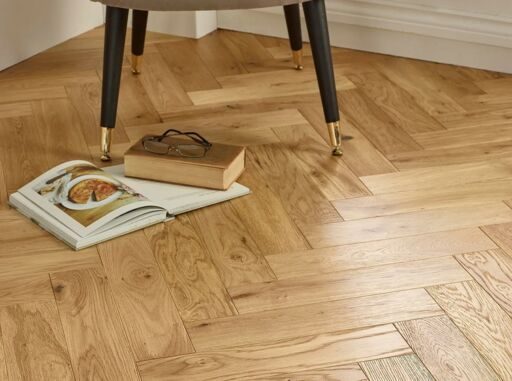 Blanko Budget Merida, Engineered Oak Flooring, Herringbone, Natural Brushed & Lacquered, 90x15x400mm Image 3