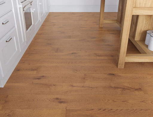 Mora Engineered Oak Flooring, Rustic, Golden Brushed & Lacquered, 190x20x1900mm Image 2