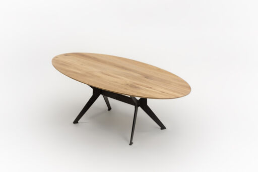Ellipse Shaped Dining Table, 30mm Solid Oak Top, 1000x1800mm Image 1