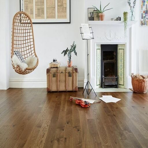 Evergreen Oxford Cognac Engineered Oak Flooring, Natural, Brushed & Oiled, 125x14xRLmm Image 2