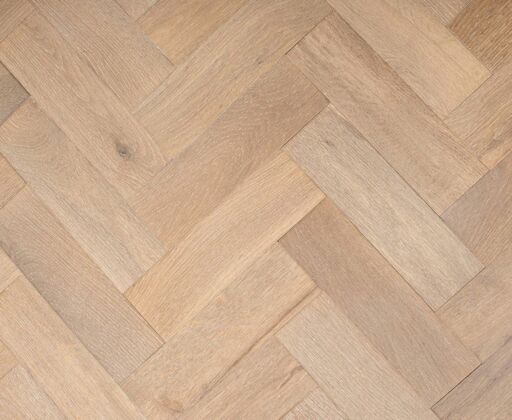 Frostbane Herringbone Engineered Oak Flooring, Smoked White Brushed, UV Oiled, 90x14x300mm Image 1