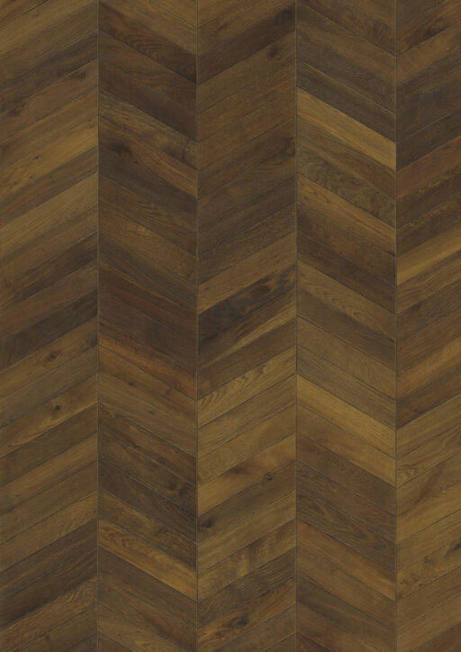 Kahrs Chevron Oak Engineered Flooring, Dark Brown, Brushed, Smoked, Oiled, 305x15x1848mm Image 1