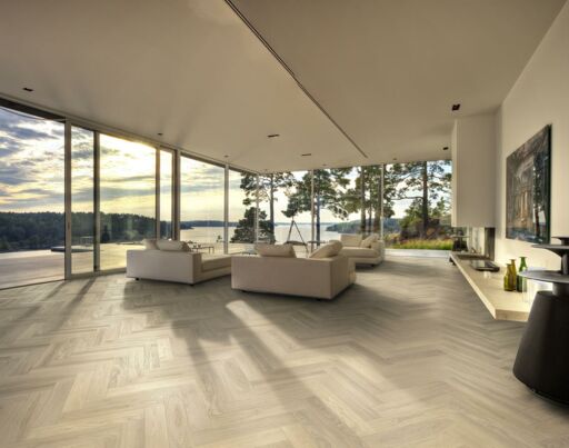 Kahrs Herringbone Oak AB White Engineered Flooring, Prime, Brushed & Oiled, 120x600x11mm Image 1