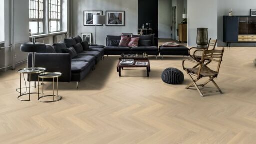Kahrs White Herringbone Engineered Oak Flooring, Prime, Oiled, 120x11x600mm Image 2