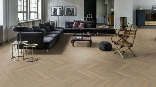 Kahrs Vintage White Herringbone Engineered Oak Flooring, Natural, Oiled, 120x11x600mm Image 2