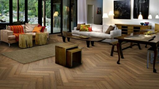 Kahrs Smoked Herringbone Engineered Oak Flooring, Natural, Brushed & Oiled, 120x11x600mm Image 3