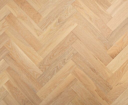 Lothmere Engineered Oak Flooring, Herringbone, Natural Limed White, Brushed, Rustic, UV Lacquered, 70x10x350mm Image 1
