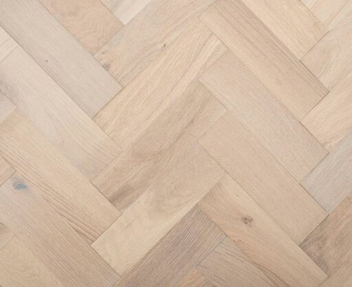 Lunathorn Herringbone Engineered Oak Flooring, White Brushed, UV Lacquered, 90x14x300mm Image 1
