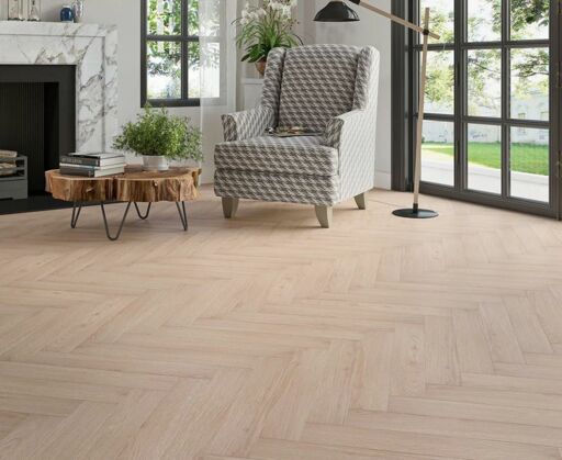 Mistbound Oak Herringbone Laminate Flooring, Grey Brown, 100x8x600mm Image 2