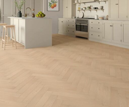 Moonwood Deluxe Oak Herringbone Laminate Flooring, Natural Honey, 100x12x600mm Image 2