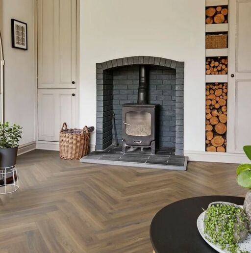 Polyflor Camaro Rigid Core Astoria Oak Herringbone Vinyl Flooring, 101.6x5.5x609.6mm Image 2