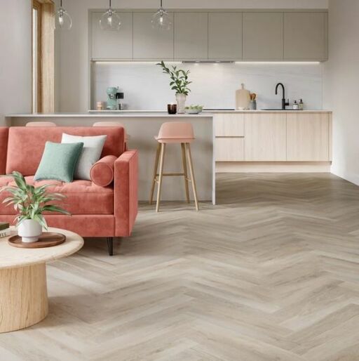 Polyflor Camaro Rigid Core Waterside Oak Herringbone Vinyl Flooring, 101.6x5.5x609.6mm Image 2