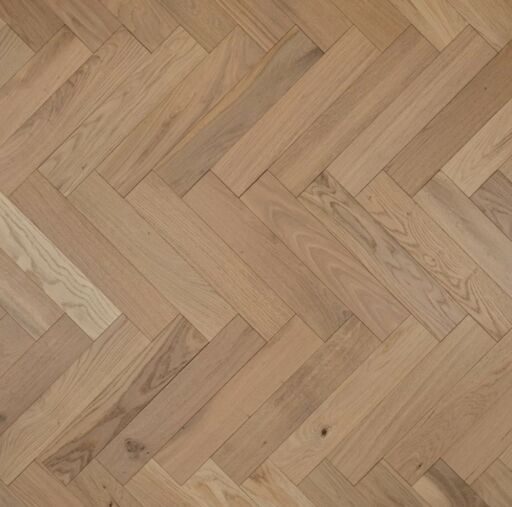 Solid Oak Parquet Flooring Herringbone Blocks, Rustic, Invisible Lacquered, 90x18x300mm Image 2