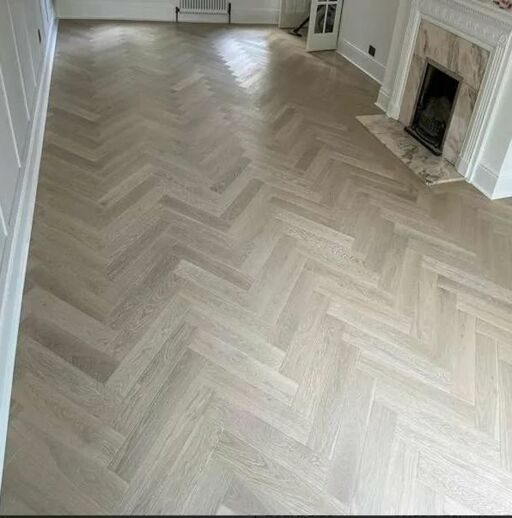Tradition Nature Engineered Oak Herringbone, Ice White, Limed, UV Oiled 120x15x600mm Image 2