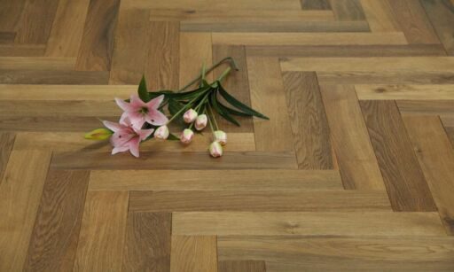 Tradition Select Engineered Oak Herringbone Flooring, Smoked & Brushed, Natural Oiled 90x18x600mm Image 2