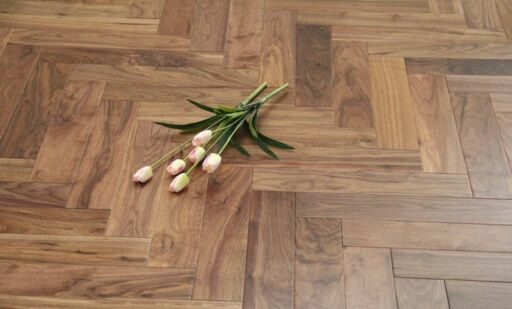 Tradition Select Engineered Walnut Herringbone Flooring, Lacquered, 90x18x600mm Image 2
