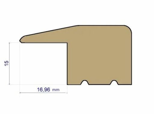 Traditions Solid Oak L-Shaped Threshold, Unfinished, 15mm, 0.9m Image 2