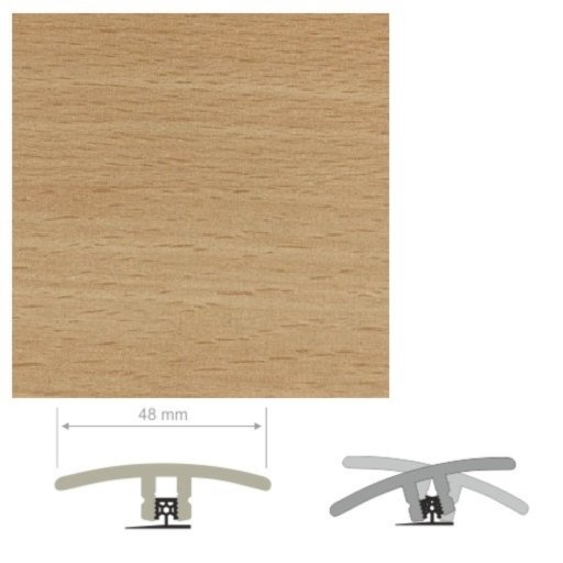 HDF Unistar Enhanced Beech Threshold For Laminate Floors, 90cm Image 1