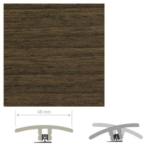 HDF Unistar Dark Walnut Threshold For Laminate Floors, 90cm Image 1