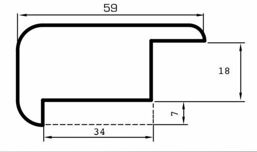 V4 Matching Lip Over Stair Nosing, 59x18x1000m Image 1