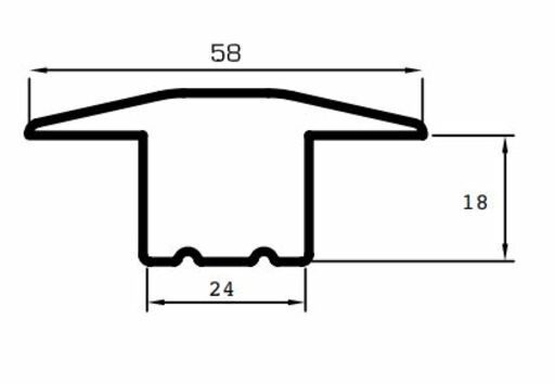 V4 Matching T-shaped Threshold, 58x18x2000mm Image 1