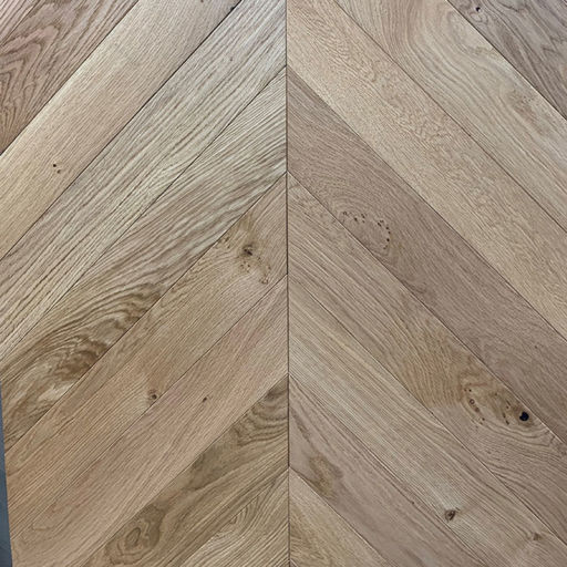 Xylo Natural Engineered Oak Flooring, Rustic, Chevron, Brushed & UV Oiled, 90x14x540mm Image 1