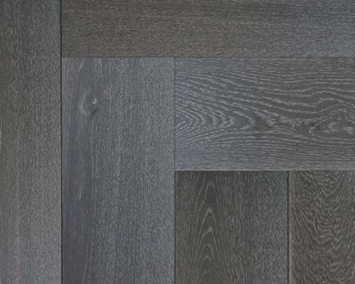 Xylo Silver Grey Stained Engineered Oak Flooring, Rustic, Herringbone, UV Oiled, 15x4x140mm Image 1