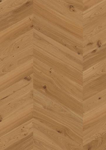 Boen Transparent Oak Chevron Wood Flooring, Brushed, Live Natural, 14x138x611mm