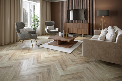 Luvanto Design Herringbone Norfolk Oak Luxury Vinyl Flooring, 107x2.5x534mm