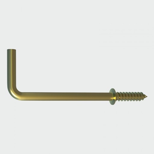 Square Cup Hooks, Brass, 38mm, 2pk