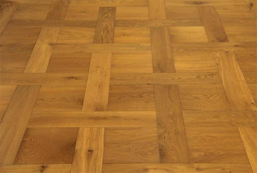 Tradition Select Engineered Oak Parquet Flooring, Brushed, Smoked, UV Lacquered, 240x15x240mm