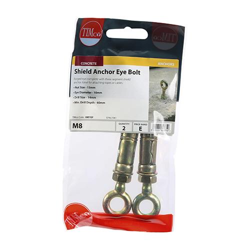 Shield Anchor Eye, M8x60mm, 2pk