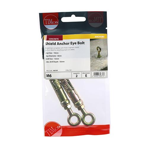 Shield Anchor Eye, M6x50mm, 2pk