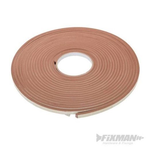 Self-Adhesive E-Profile Weather Strip, Brown, 15m