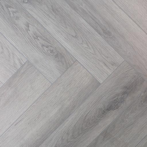 Evergreen Aqua Deluxe Slatewood Grey SPC Vinyl Flooring, Herringbone, 122x5x610mm