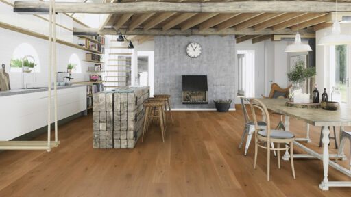Boen Honey Oak Stonewashed Oak Flooring, Brushed, Oiled, Micro Bevel Edge, 138x3.5x14mm