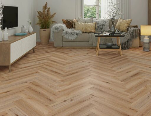 Karuna Oak SPC Vinyl Flooring, Herringbone, 128x5x615mm