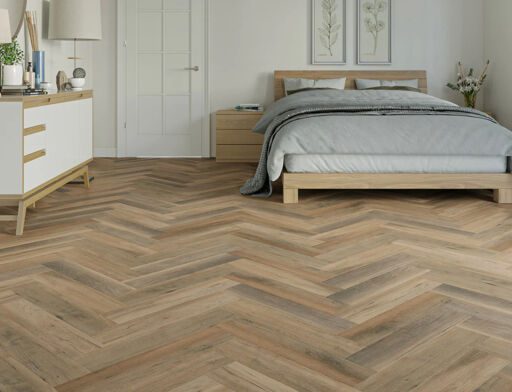 Lielax Oak SPC Vinyl Flooring, Herringbone, 128x6.5x615mm