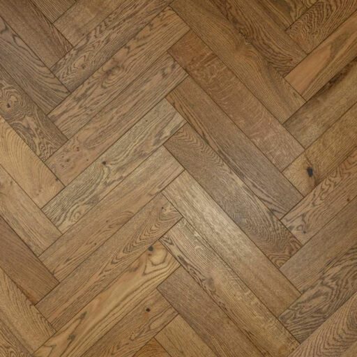 Evergreen Warwick Cottage Engineered Oak Flooring, Herringbone, Brushed & Oiled, 100x18x500mm