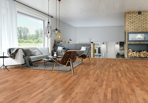 Junckers Beech SylvaRed Solid 2-Strip Wood Flooring, Untreated, Harmony, 129x14mm