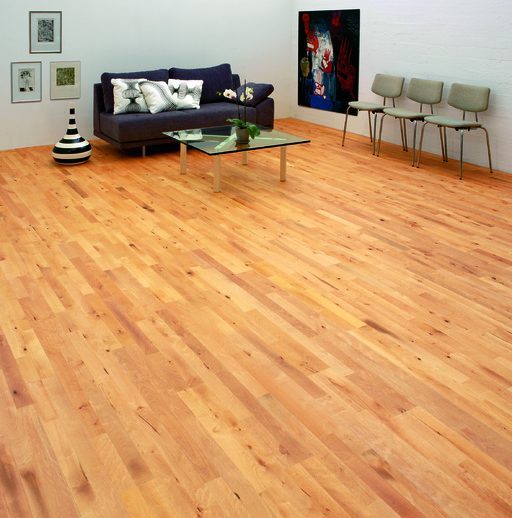 Junckers Beech Solid 2-Strip Wood Flooring, Untreated, Variation, 129x22mm