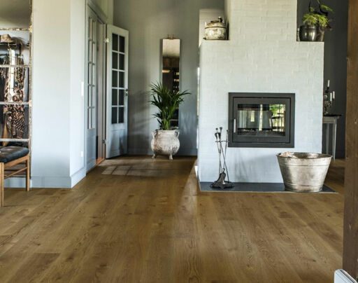 Kahrs Nouveau Rich Oak Engineered 1-Strip Wood Flooring, Brown Stained, Brushed, Matt Lacquered, 187x15x2420mm