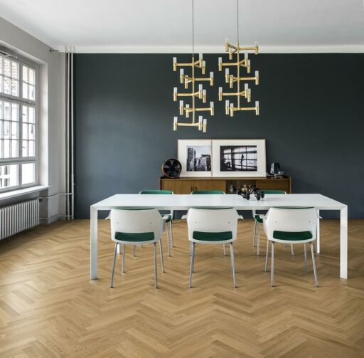 Kahrs Studio Natural Herringbone Engineered Oak Flooring, Prime, Matt Lacquered, 70x11x490mm