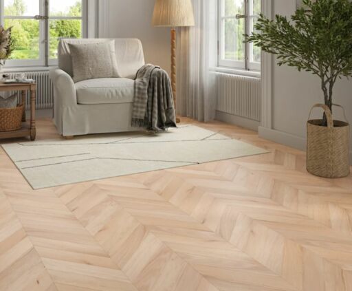 Lumeris Chevron Engineered Oak Flooring, Smooth, Unfinished, 90x14x510mm Thumb