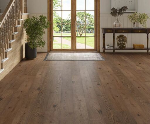 Obsidra Engineered Oak Flooring, Rustic, Coffee, Brushed, UV Lacquered, 190x14x1900mm Thumb