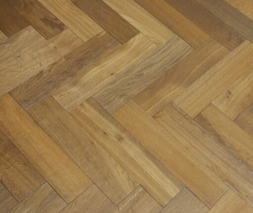 Tradition Engineered Oak Parquet Flooring, Herringbone, Smoked, Brushed & Oiled, 90x14x450mm Thumb