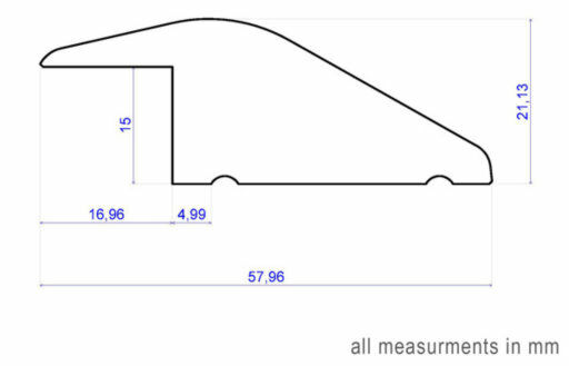Traditions Solid Oak Reducer Threshold, Unfinished, 15mm, 2.7m Thumb