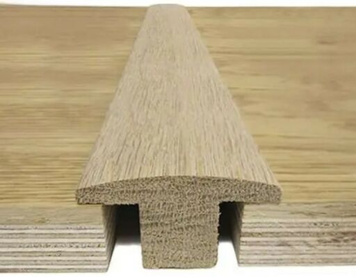 Traditions Solid Oak T-Shaped Threshold, Unfinished, 20mm, 2.44 m Thumb